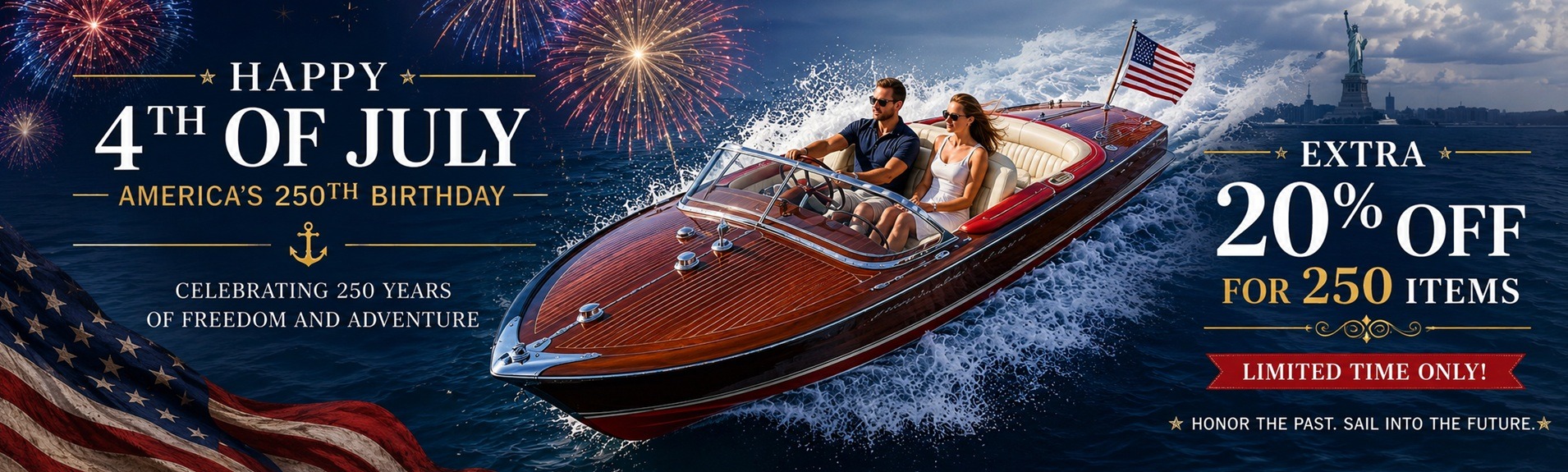 wooden boat 4th of july sale