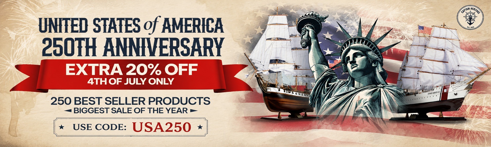 Captain Heritage July 4th sale