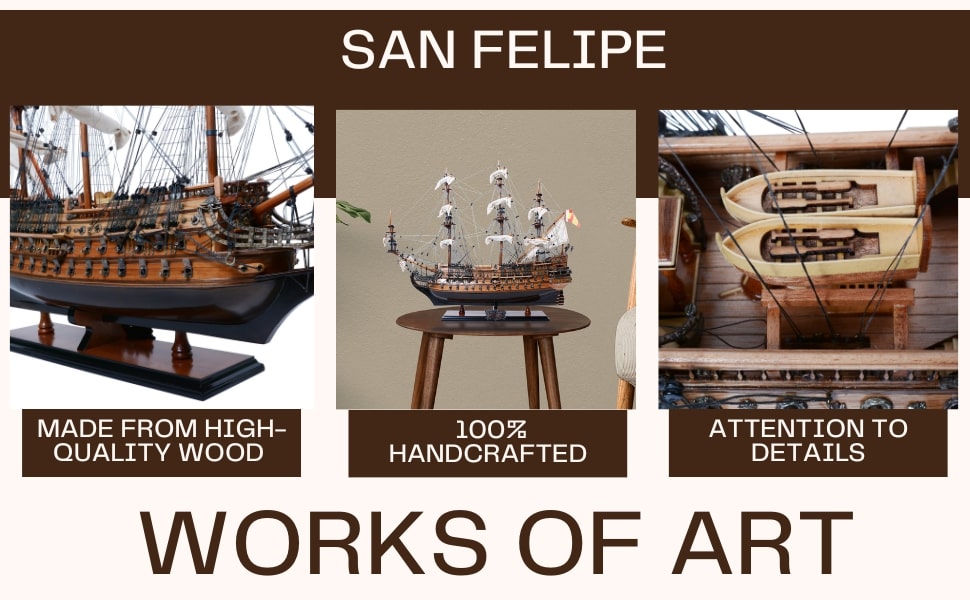 Explore the Exquisite San Felipe Model Ship Crafted with Love and Authenticity