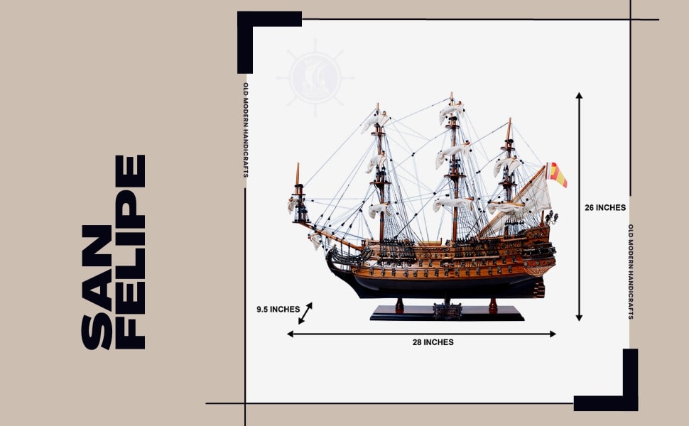 Explore the Exquisite San Felipe Model Ship Crafted with Love and Authenticity