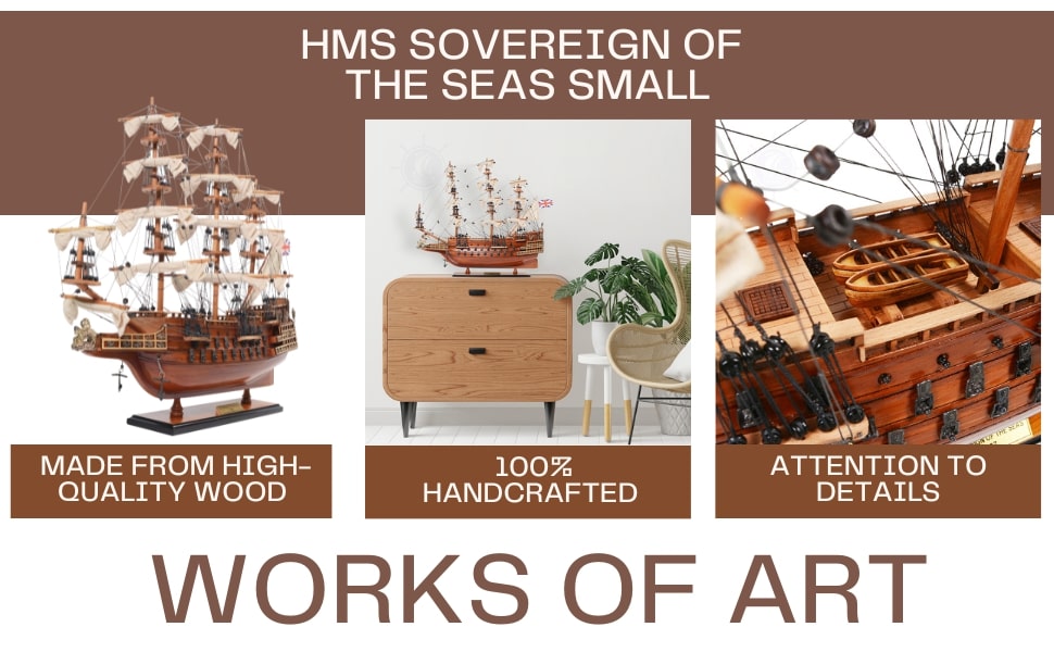 The HMS Sovereign of the Seas Small Model - A Regal Marvel of Maritime Craftsmanship