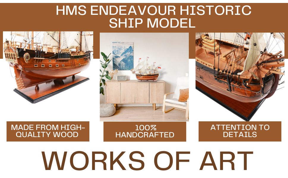 Nautical Elegance - HMS Endeavour Historic Model Ship