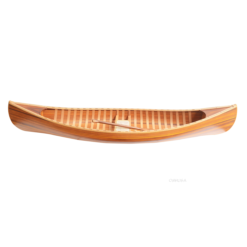 Wooden Canoe With Ribs Curved Bow Matte Finish 10 ft Display-Only