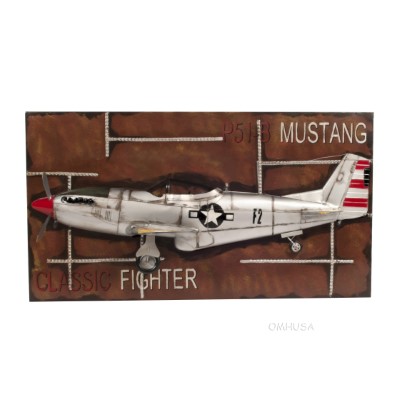 1943 Mustang P-51 Fighter 3D Model Painting Frame