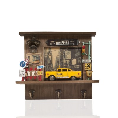 Vintage New York City Checker Taxi Shadow Box