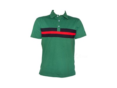 Hemingway Pilar Green w. Black & Red Stripes Regular Fit Polo Shirt by Alison Nautical