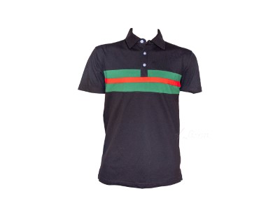 Hemingway Pilar Black w. Green & Red Stripes Regular Fit Polo Shirt by Alison Nautical