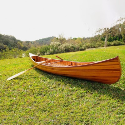 Wooden Canoe With Ribs Curved Bow 12 ft