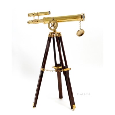 Brass Telescope with Stand- 18 Inch Nautical Decor