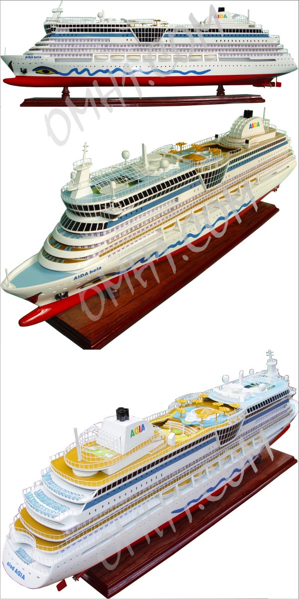 C091 MS AIDA BELLA Painted Medium Cruiseship Model 