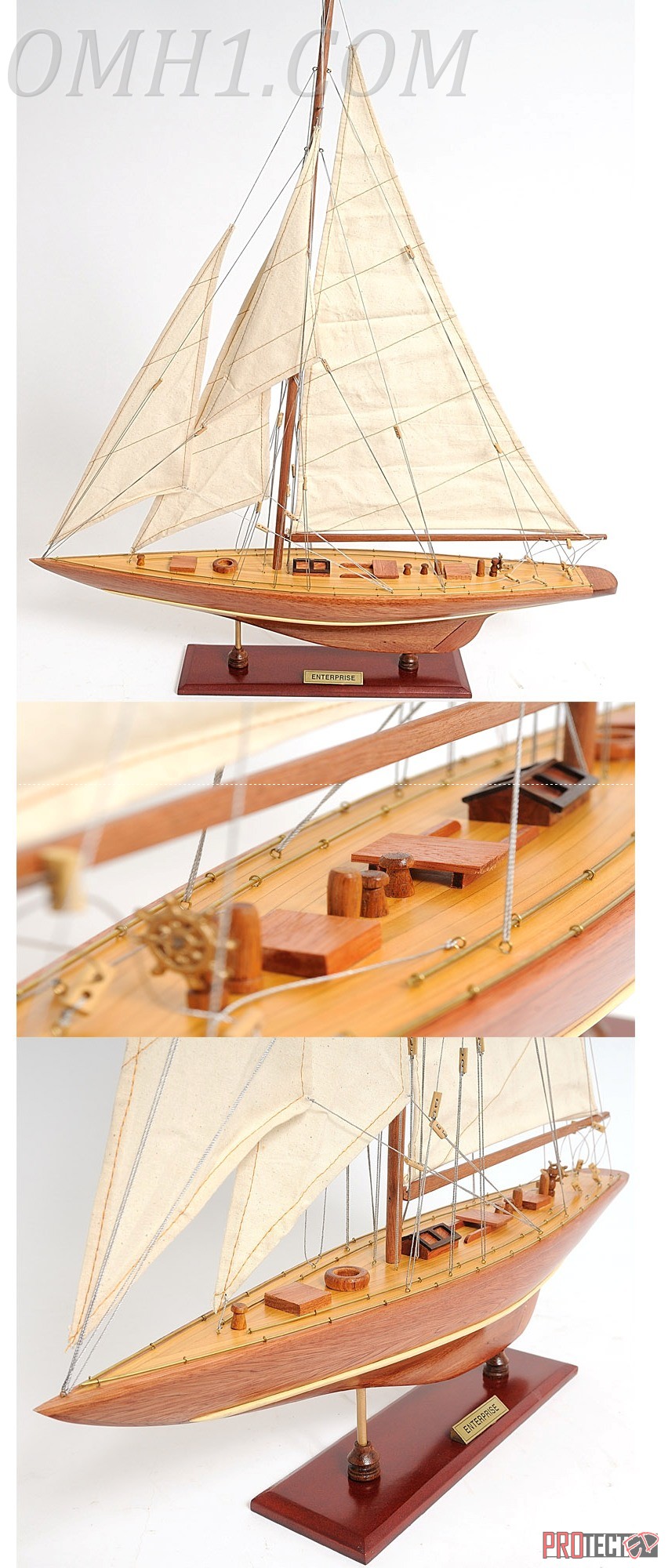 Y109 Enterprise Sailboat Schooner Yacht Model 