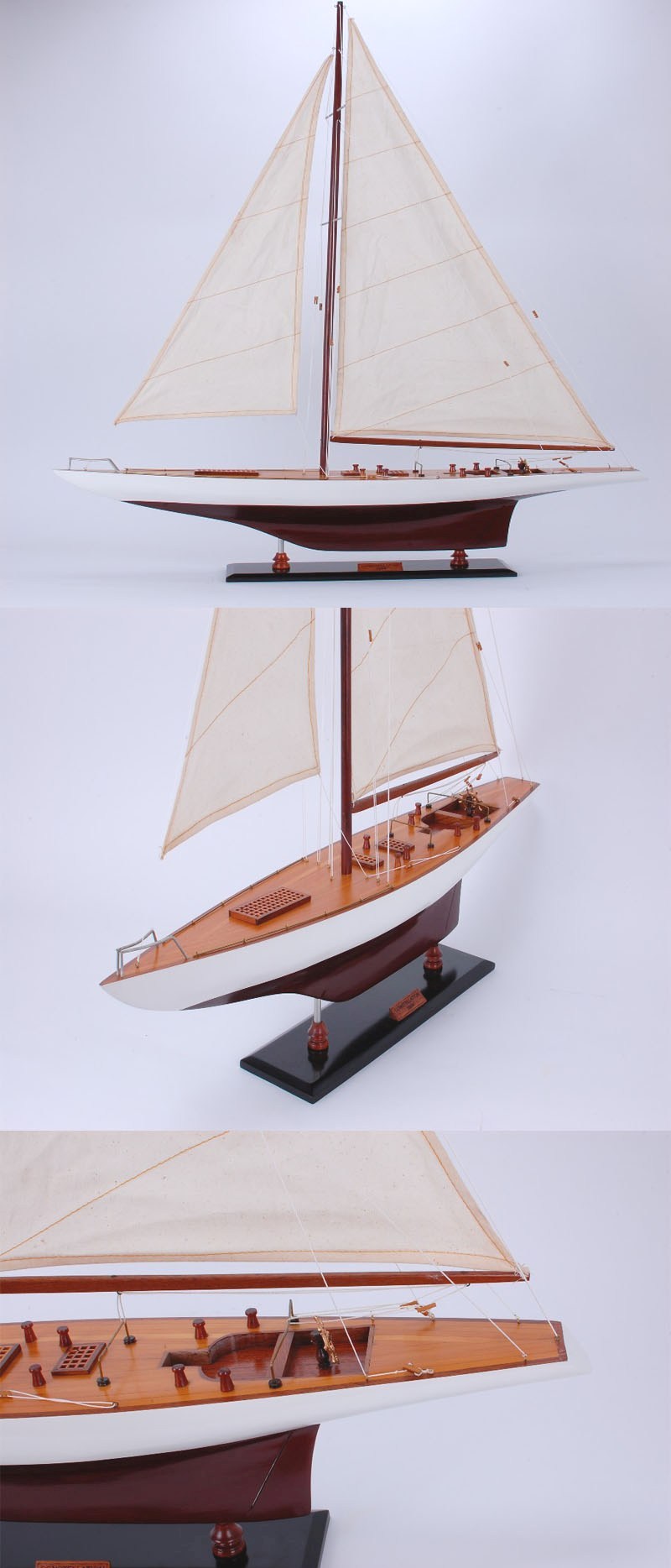 Y099 USS Constellation Painted Large Sailboat Schooner Yacht Model 32 Inches Long 