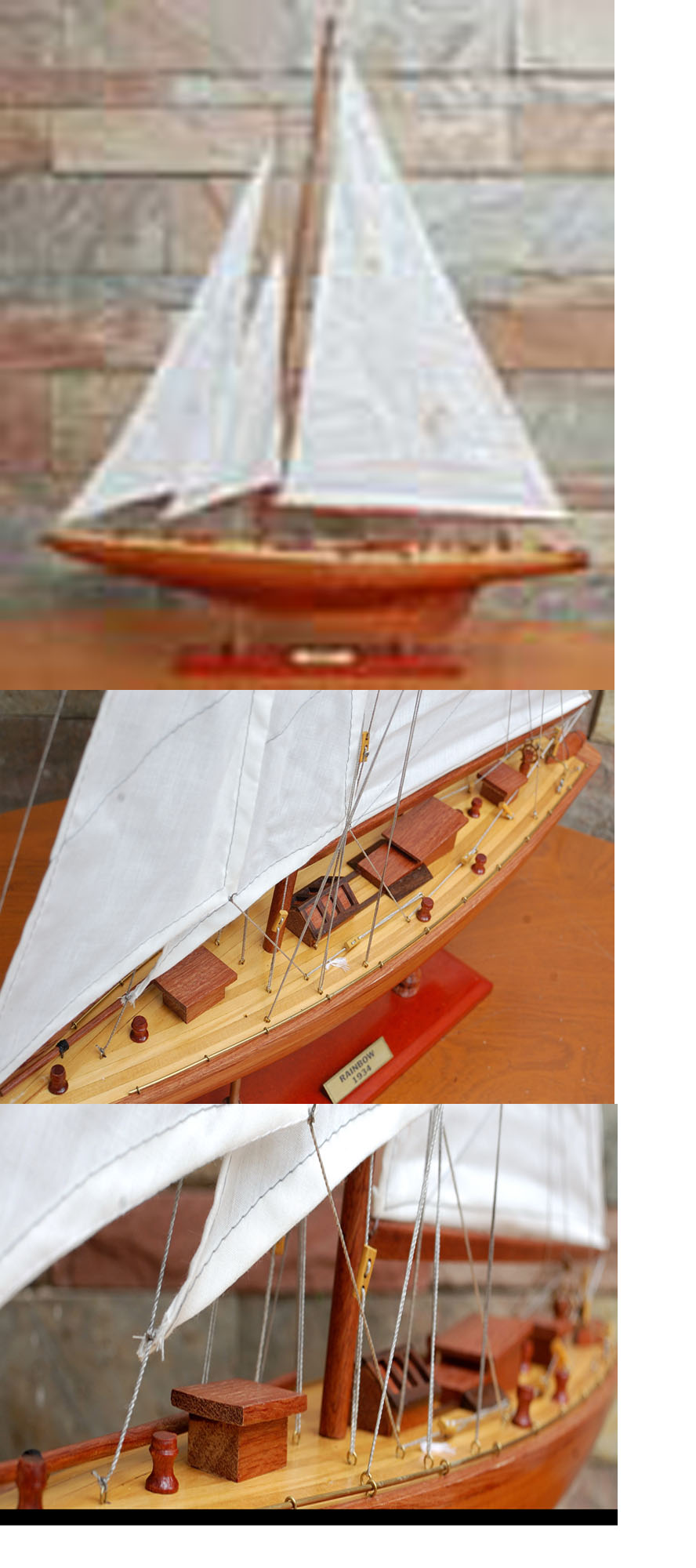 Y103 Ranger Painted Large Sailboat Schooner Yacht Model 