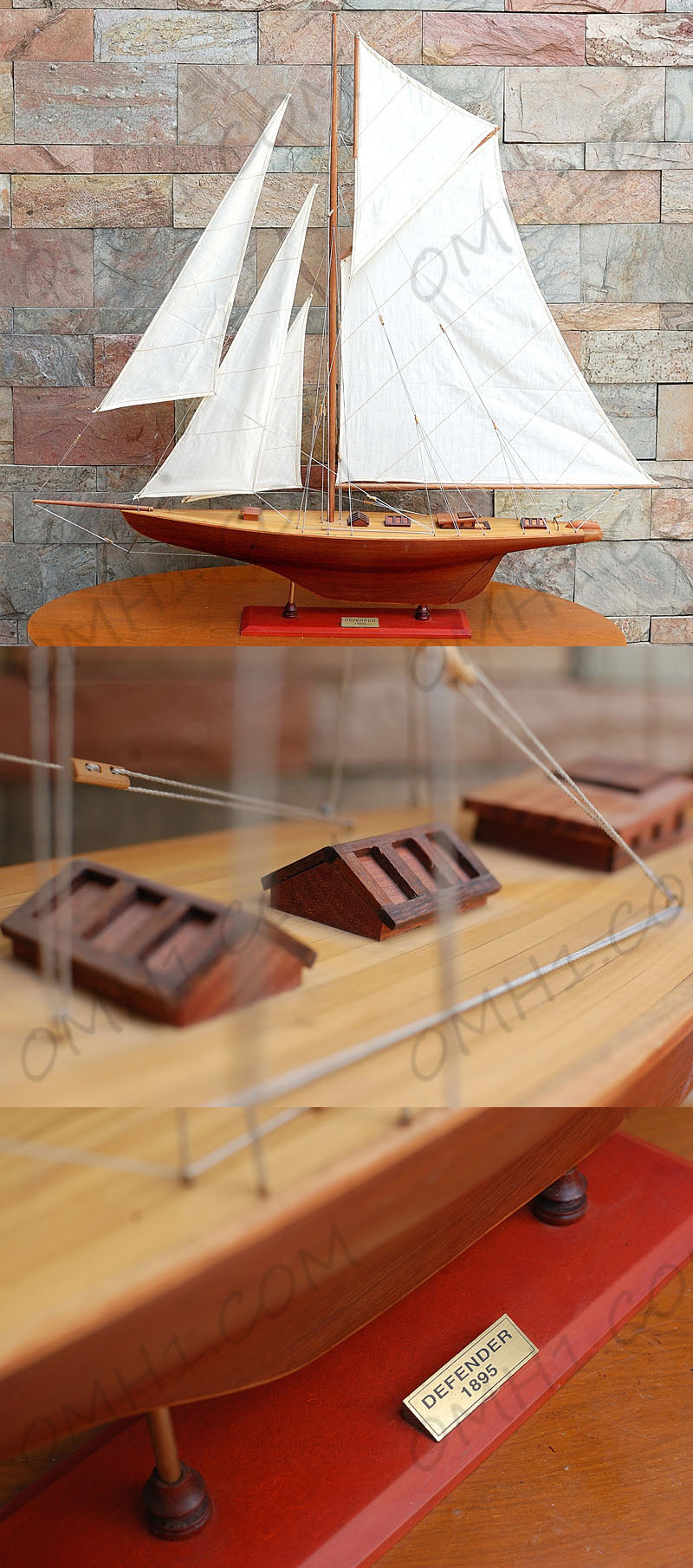 Y014 Defender Sailboat Schooner Yacht Model 