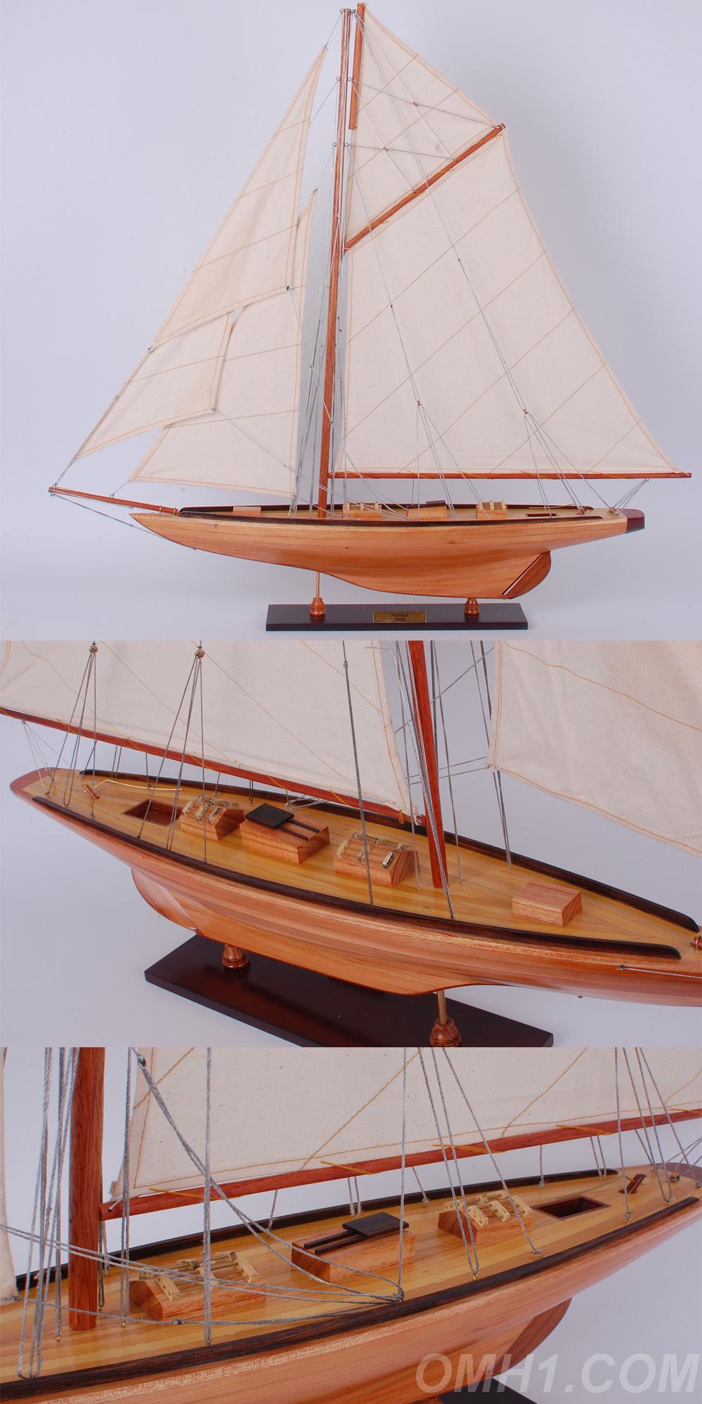 Y049 Tuiga Medium Sailboat Schooner Yacht Model 