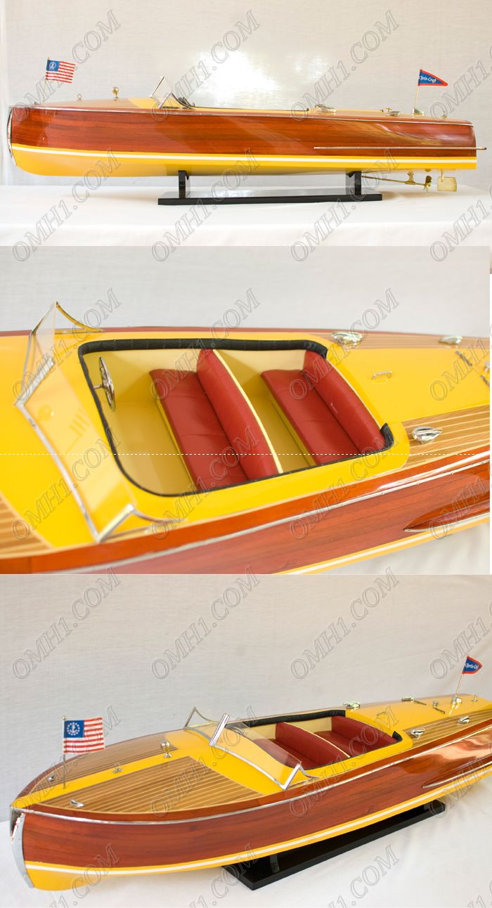 B129 Chris Craft Riviera 1954 Painted Medium Speedboat Model 