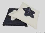AB003 Anne Home - White Pillow  Blue Star 