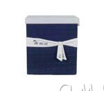 AB009 Anne Home - Set of 5 Blue Fabric Basket With Bow Decoration 