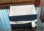 AB009 Anne Home - Set of 5 Blue Fabric Basket With Bow Decoration 