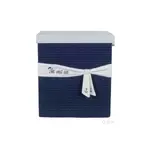 AB009 Anne Home - Set of 5 Blue Fabric Basket With Bow Decoration ab009-anne-home-set-of-5-blue-fabric-basket-with-bow-decoration-l02.jpg