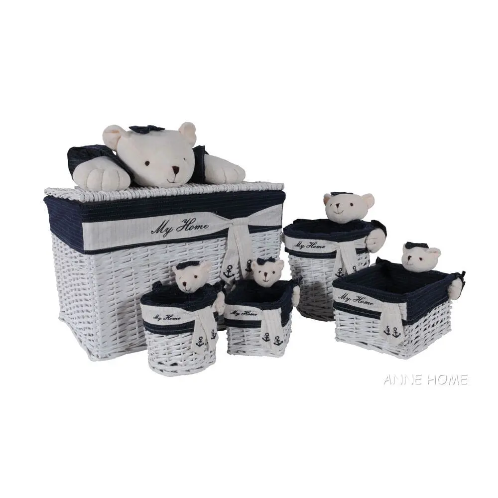 AB015 Anne Home - Set of 5 Rectangular Willow Baskets Bear Design AB015-ANNE-HOME-SET-OF-5-RECTANGULAR-WILLOW-BASKETS-BEAR-DESIGN-L01.WEBP