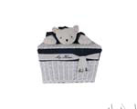 AB015 Anne Home - Set of 5 Rectangular Willow Baskets Bear Design 