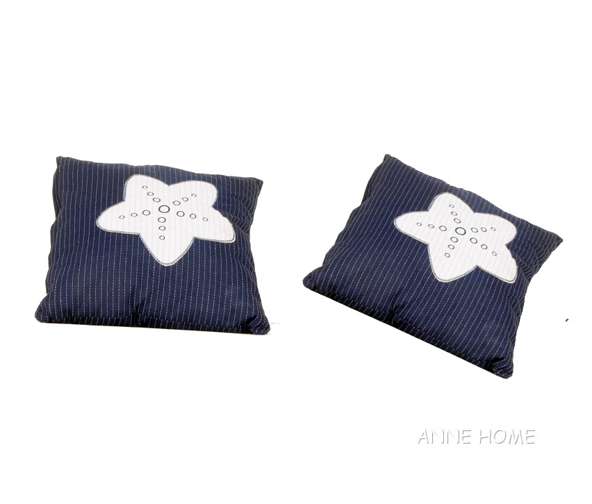 AB902 Anne Home - Blue Pillow  White Star  Set of 2 ab902-anne-home-blue-pillow-white-star-set-of-2-l01.jpg
