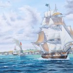 AF006 Whaler 'Lexington' Leaving Nantucket - Canvas Painting 