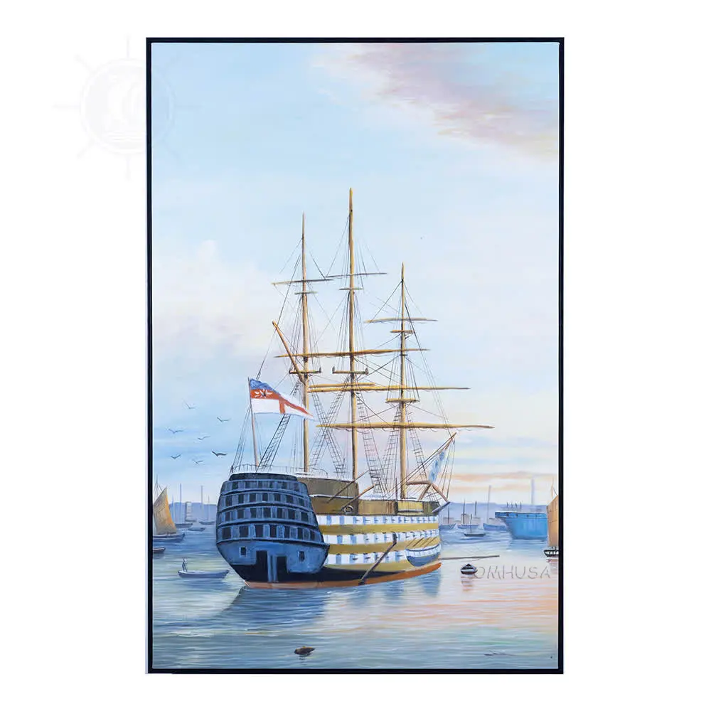 AF007 H.M.S. Victory in Portsmouth Harbour - Canvas Painting AF007-HMS-VICTORY-IN-PORTSMOUTH-HARBOUR-CANVAS-PAINTING-L01.WEBP