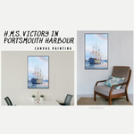 AF007 H.M.S. Victory in Portsmouth Harbour - Canvas Painting 