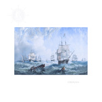 AF03S The Channel fleet in heavy weather - Canvas Print 