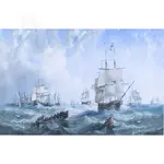 AF03S The Channel fleet in heavy weather - Canvas Print 