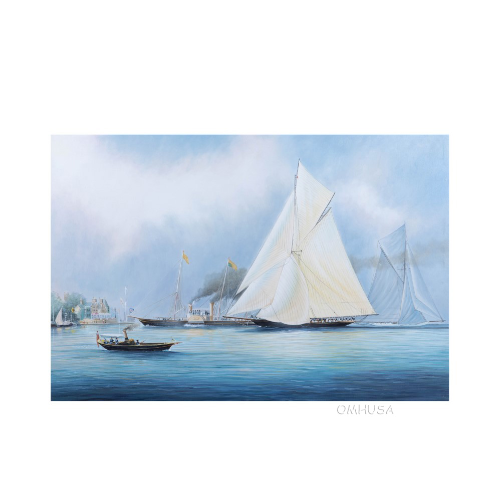 AF04S Britannia and Vigilant off the Royal Yacht Squadron's Headquarters - Canvas Print af04s-britannia-and-vigilant-off-the-royal-yacht-squadrons-headquarters-canvas-print-l01.jpg