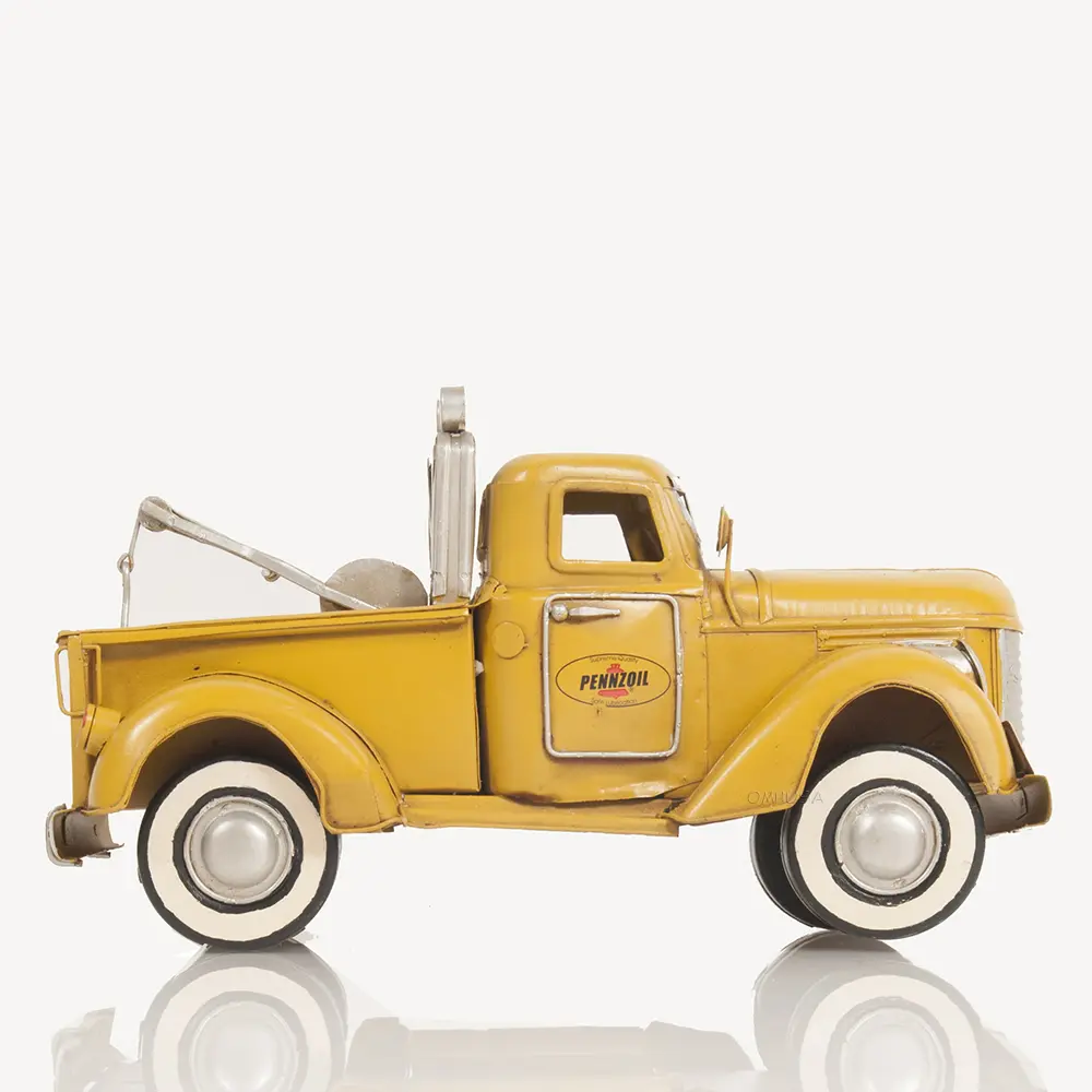AJ110 1926 Pennzoil Tow Truck Yellow Metal Handmade AJ110-1926-PENNZOIL-TOW-TRUCK-YELLOW-METAL-HANDMADE-L01.WEBP