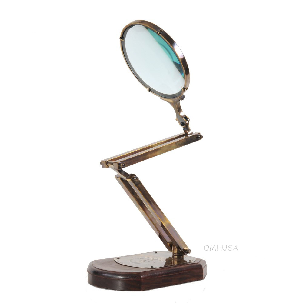 AK013 Brass Big Magnifier Glass W/ Wooden Base ak013-brass-big-magnifier-glass-w-wooden-base-l01.jpg
