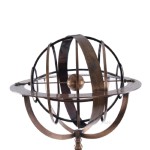 AK016 Brass Armillary With Wood Stand 