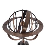 AK016 Brass Armillary With Wood Stand 