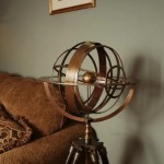 AK016 Brass Armillary With Wood Stand 