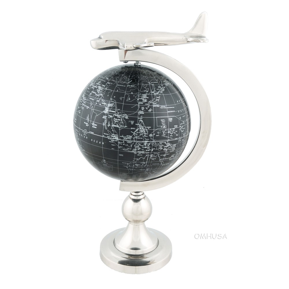 AK020 Airplane On Globe W Brass Stand ak020-airplane-on-globe-w-brass-stand-l01.jpg