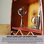 AK022 Brass Armillary On Horn Stand 