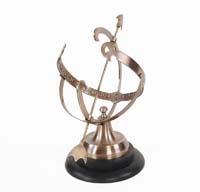 AK030 Brass Armillary On Wooden Base 