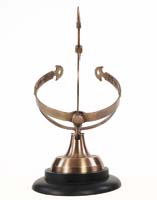 AK030 Brass Armillary On Wooden Base 