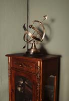 AK030 Brass Armillary On Wooden Base 