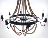 AL011 Large Rope Pendant Lamp - 8 Bulbs 