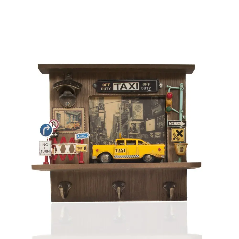 AR014 Vintage New York City Checker Taxi Shadow Box AR014-VINTAGE-NEW-YORK-CITY-CHECKER-TAXI-SHADOW-BOX-L01.WEBP