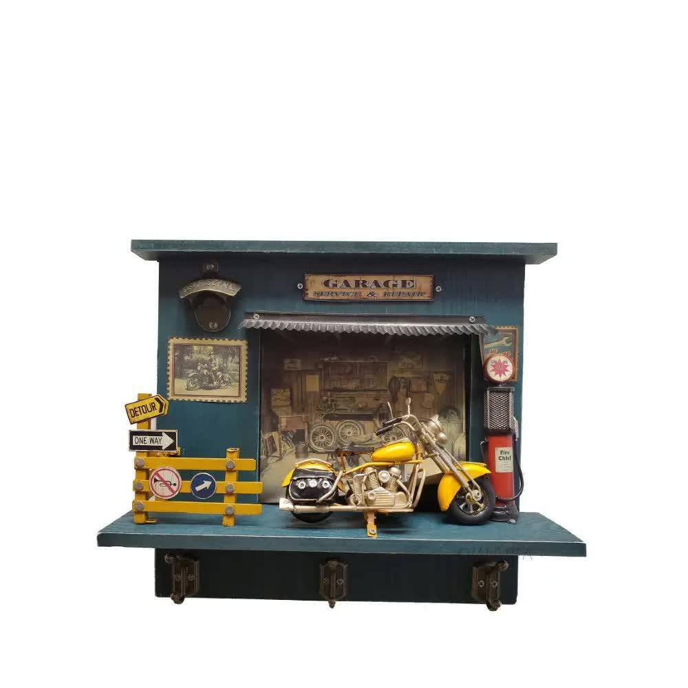 AR015 Vintage Harley Motorcycle Shadow Box on Wood Frame ar015-vintage-harley-motorcycle-shadow-box-on-wood-frame-l01.jpg