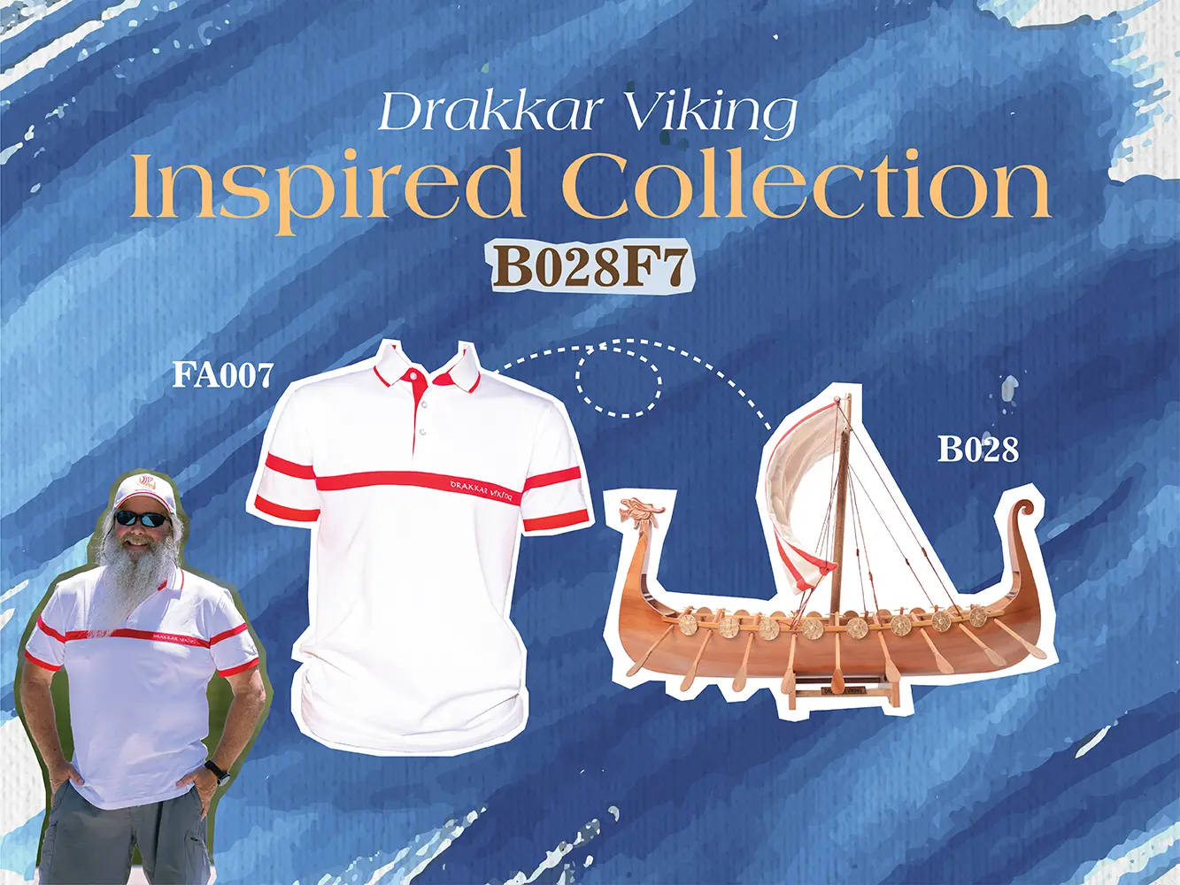 B028F7 Drakkar Viking Combo: A Model and Polo Shirt Set B028F7-DRAKKAR-VIKING-COMBO-A-MODEL-AND-POLO-SHIRT-SET-L01.WEBP