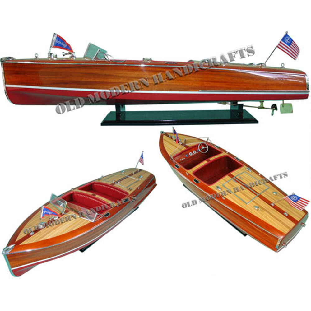 B159 Chris Craft Barrel Back Painted Medium Speedboat Model b159-chris-craft-barrel-back-painted-medium-speedboat-model-l01.jpg
