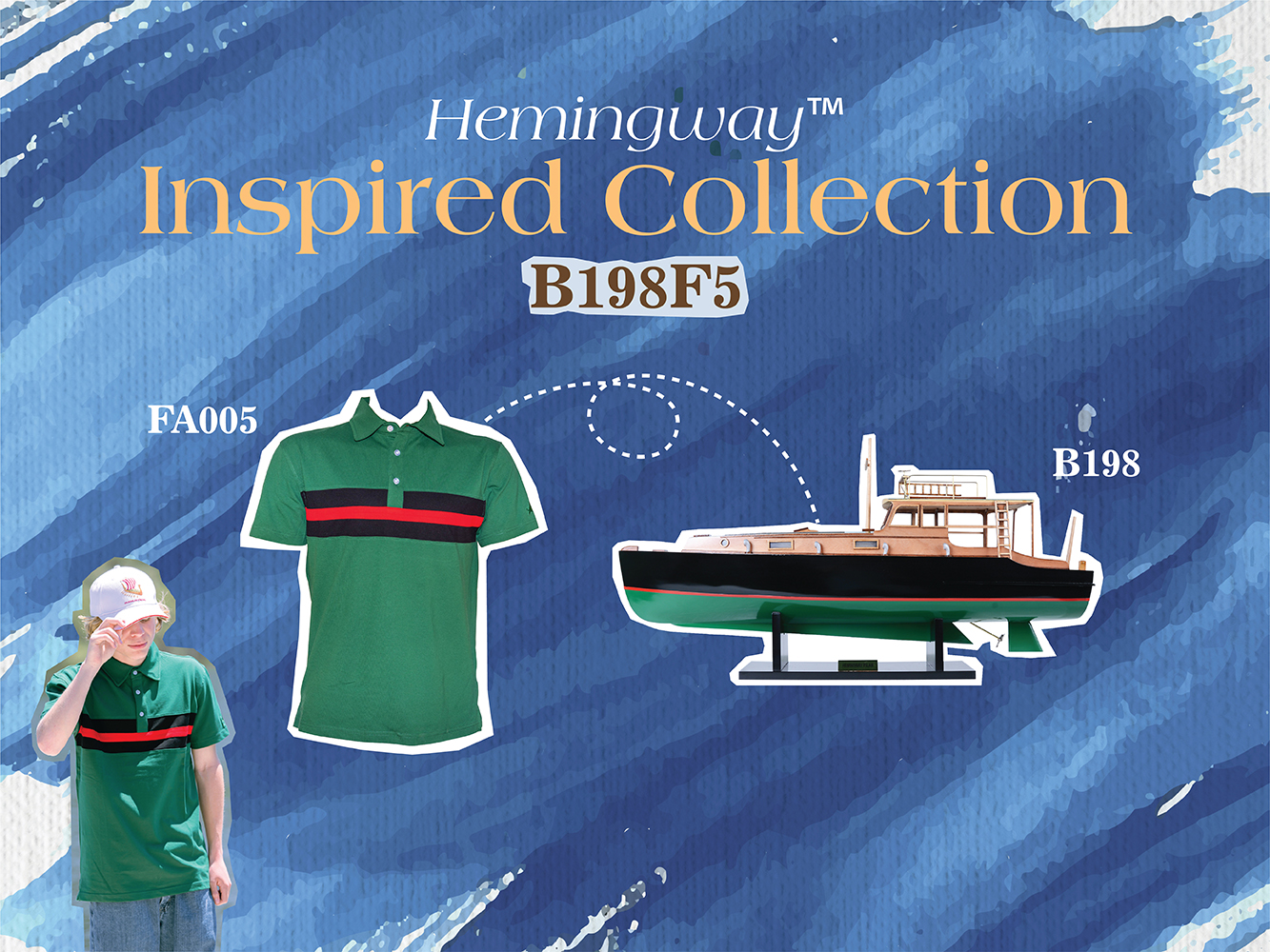 B198F5 Hemingway Pilar Fishing Boat Combo: A Model and Polo Shirt Set b198f5-hemingway-pilar-fishing-boat-combo-a-model-and-polo-shirt-set-l01.jpg