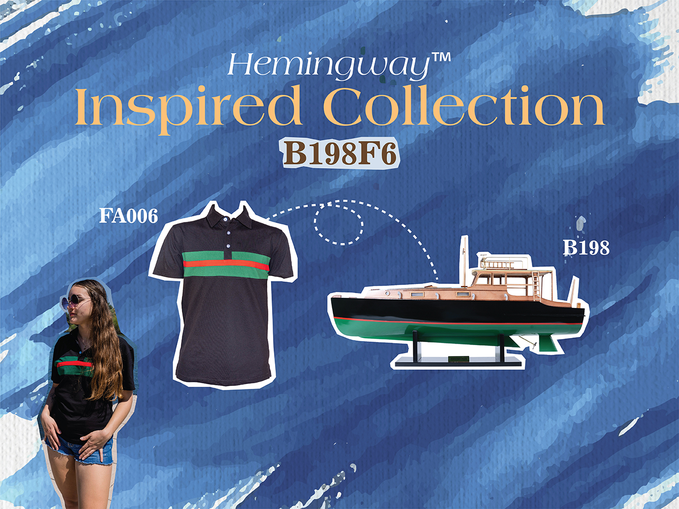 B198F6 Hemingway Pilar Fishing Boat Combo: A Model and Polo Shirt Set b198f6-hemingway-pilar-fishing-boat-combo-a-model-and-polo-shirt-set-l01.jpg